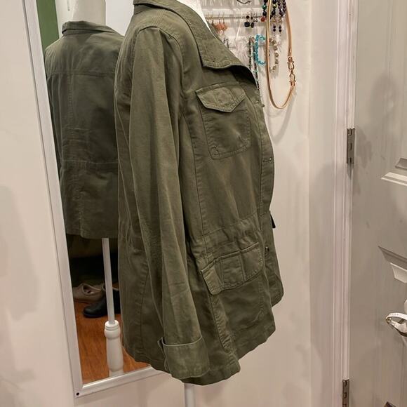 Talbots Green Linen Blend Utility Jacket size MP - Picture 3 of 6
